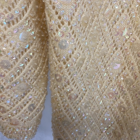 Vintage 100% Wool Cyn Les Hand Beaded Sweater Size British Hong Kong - Picture 6 of 11